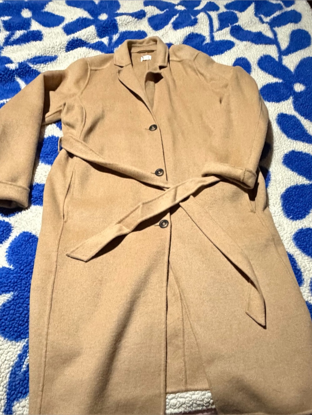 GAP Classic Women's Camel Belted Wool-Blend Coat